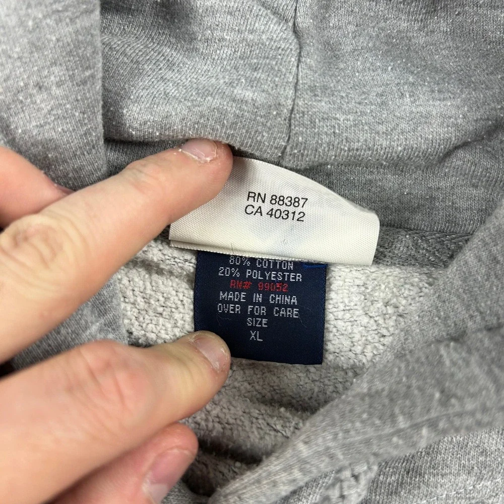VTG Adidas Hoodie Mens XL Gray New York Yankees Embroidered Logo Sweatshirt MLB‎